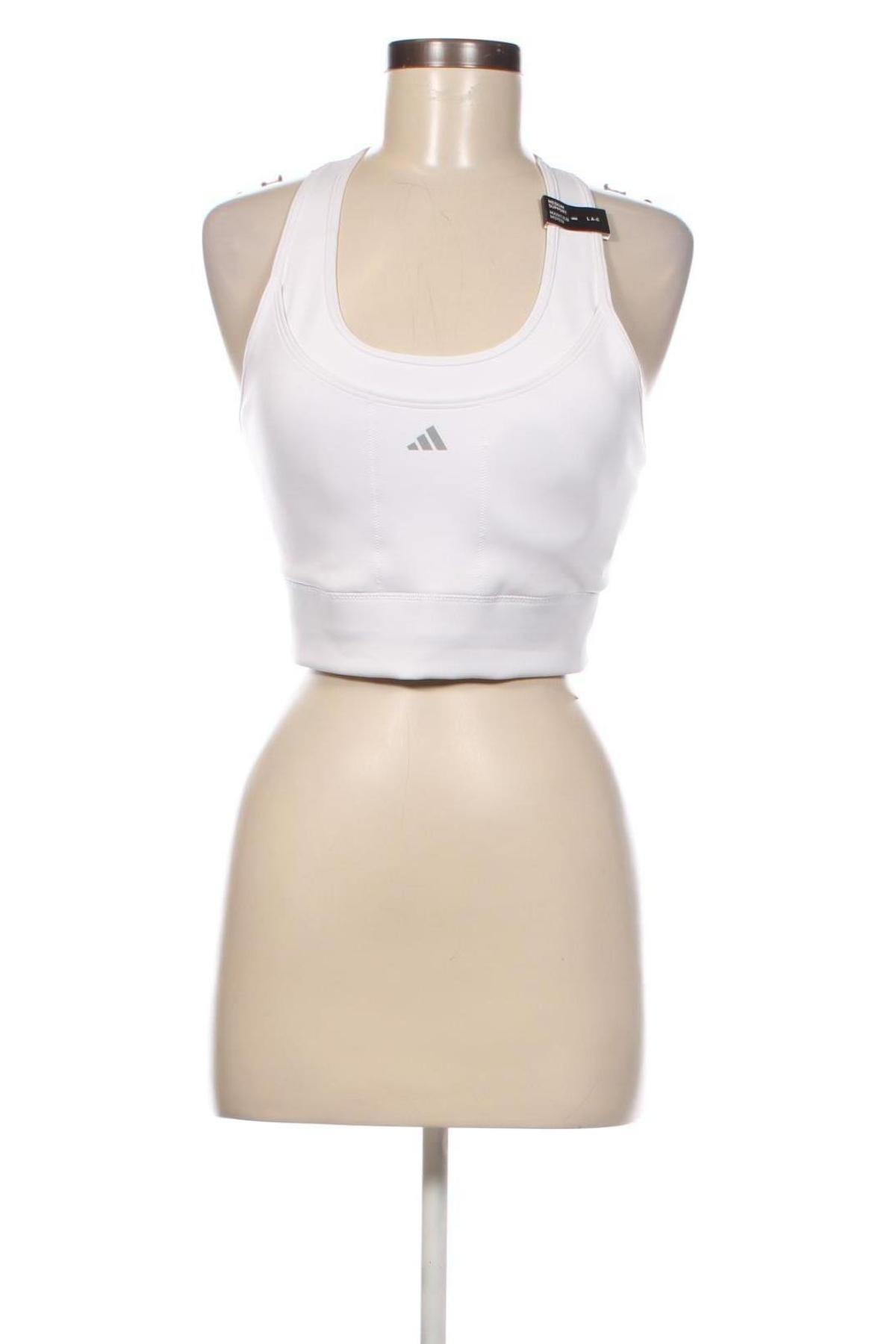 Γυναίκειο αθλητικό τοπ Adidas, Μέγεθος L, Χρώμα Λευκό, Τιμή 40,72 €