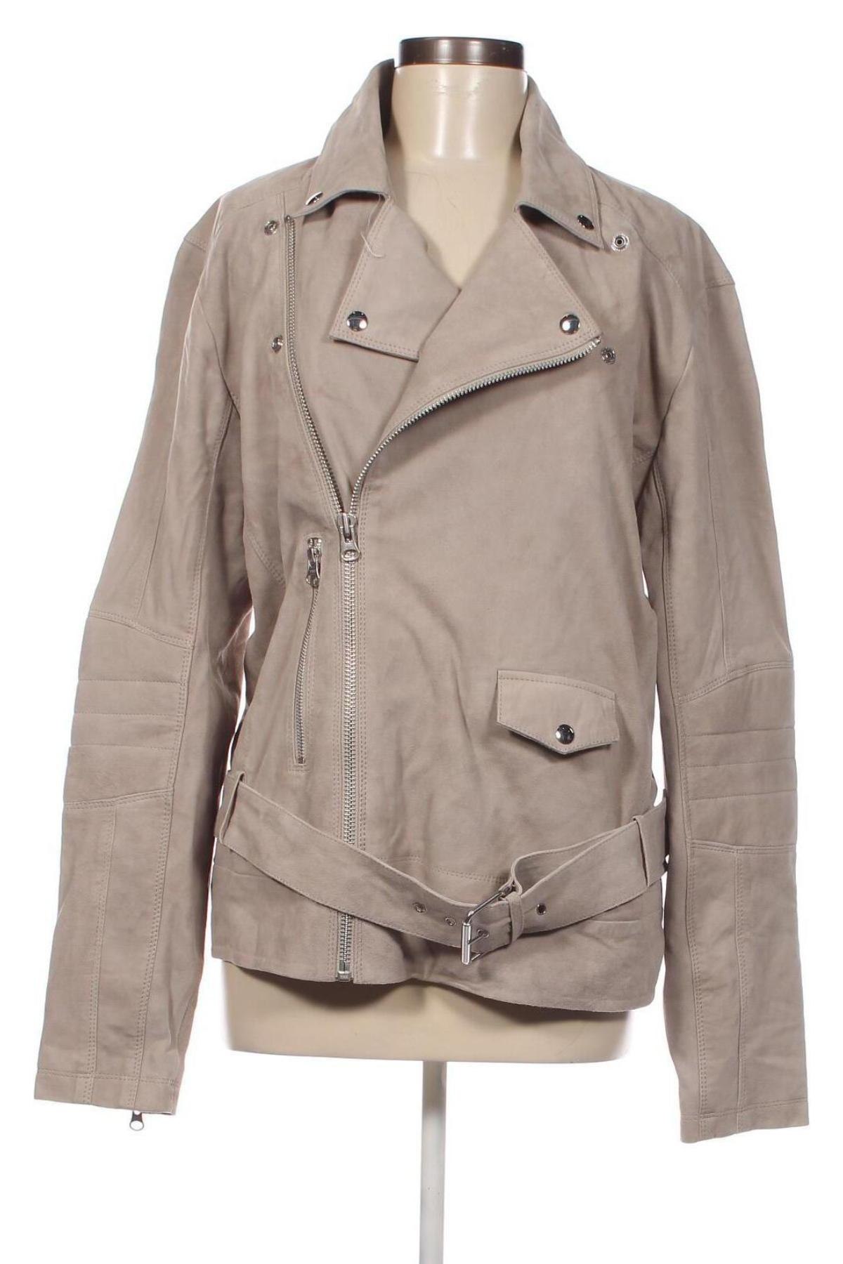 Dámská kožená bunda  Bruuns Bazaar, Velikost L, Barva Béžová, Cena  1 400,00 Kč