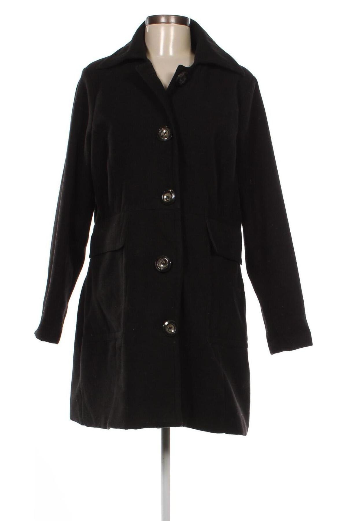 Дамско палто Units, Размер L, Цвят Черен, Цена 48,15 лв.