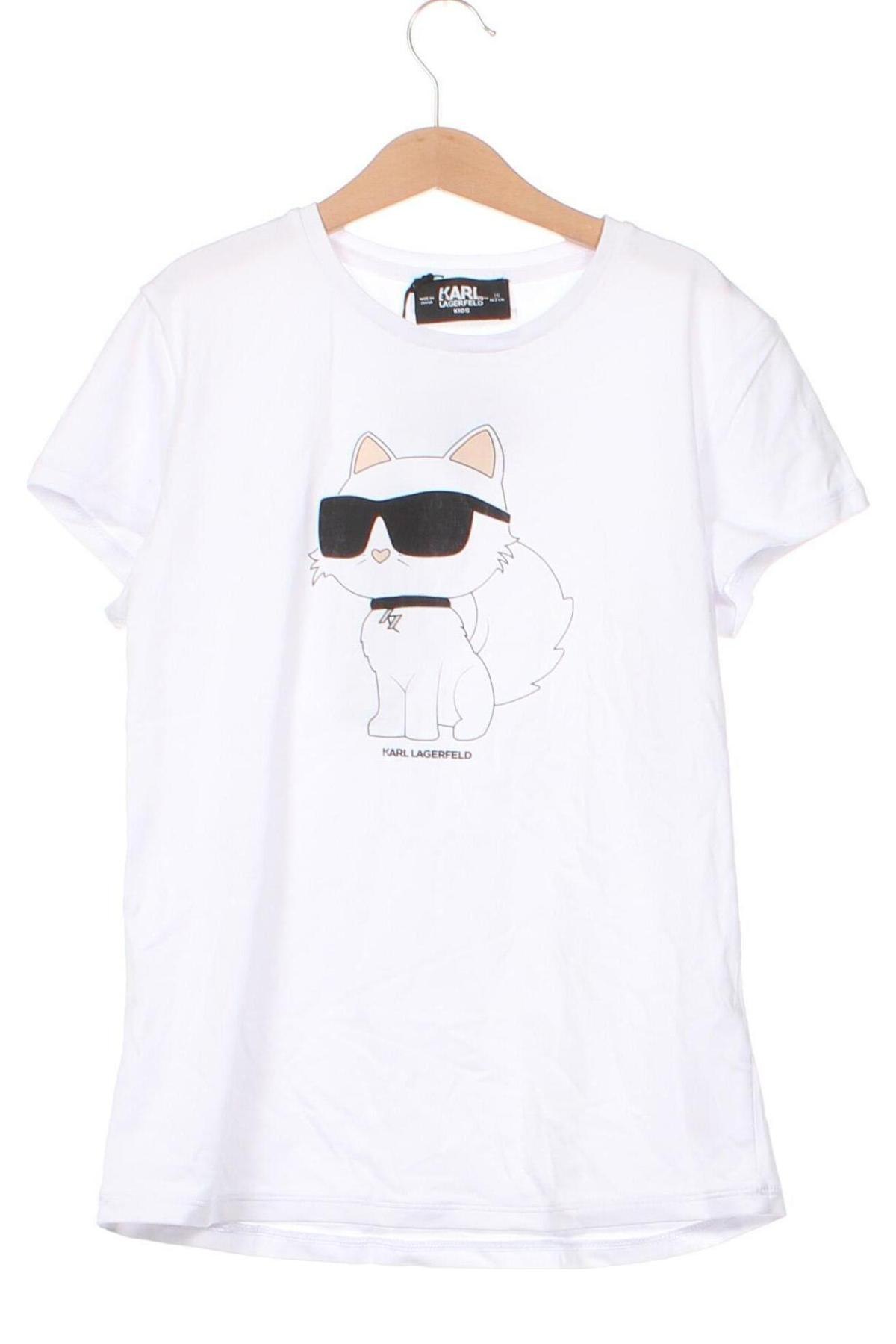 Kinder T-Shirt Karl Lagerfeld, Größe 15-18y/ 170-176 cm, Farbe Weiß, Preis 66,49 €