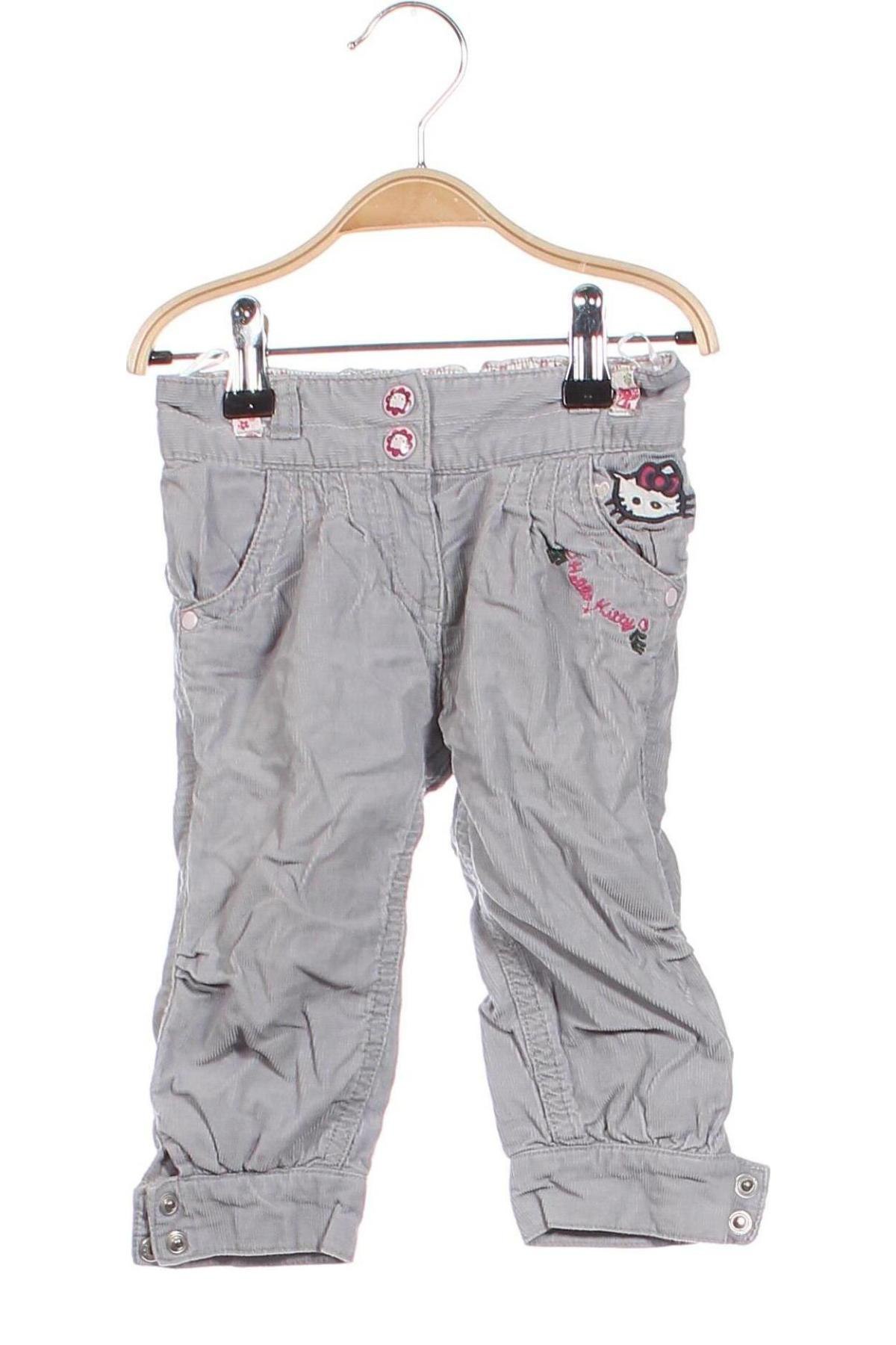 Pantaloni de catifea reiată, pentru copii Hello Kitty, Mărime 12-18m/ 80-86 cm, Culoare Gri, Preț 16,20 Lei