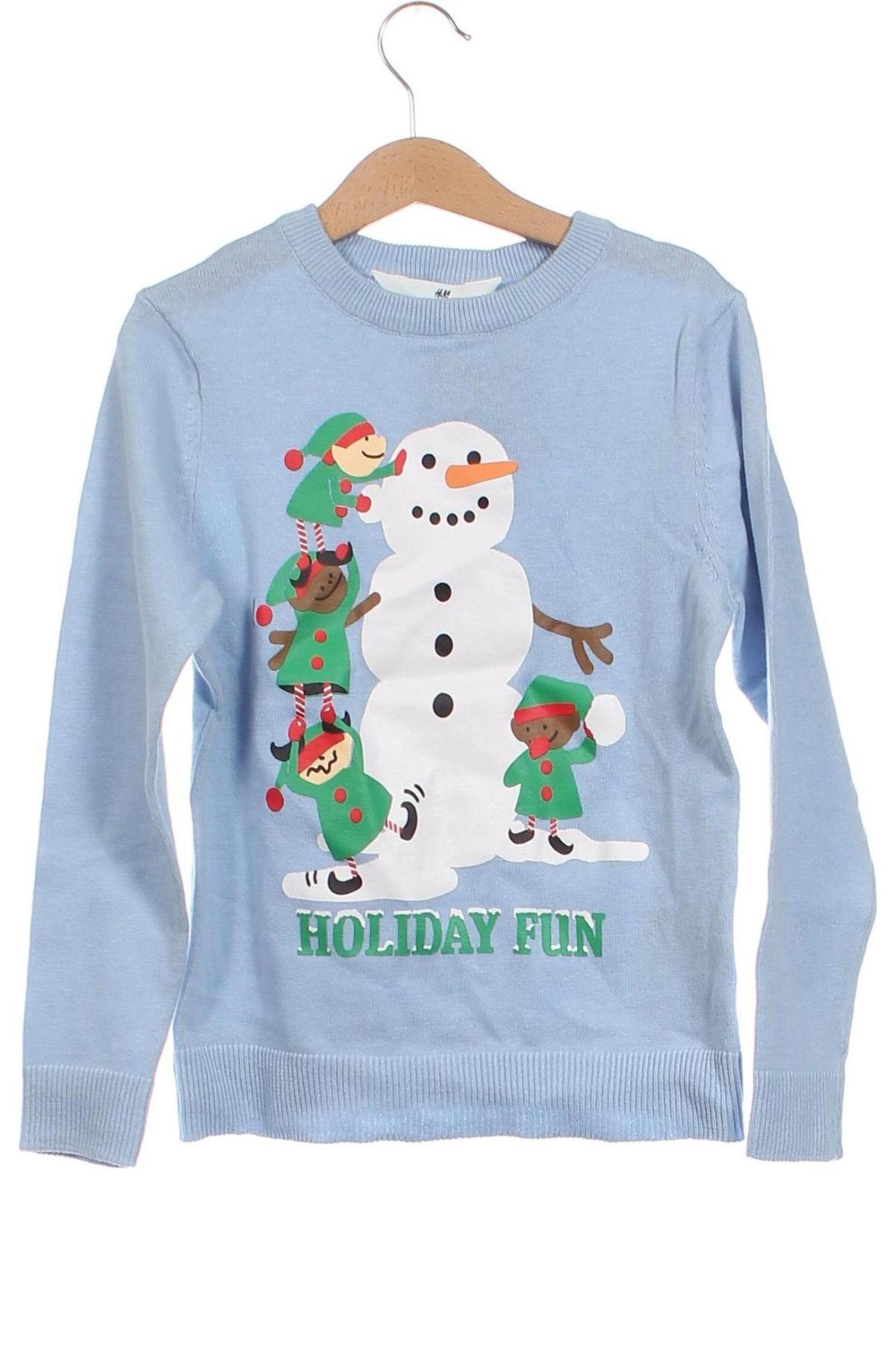 Детски пуловер H&M, Размер 6-7y/ 122-128 см, Цвят Син, Цена 16,60 лв.
