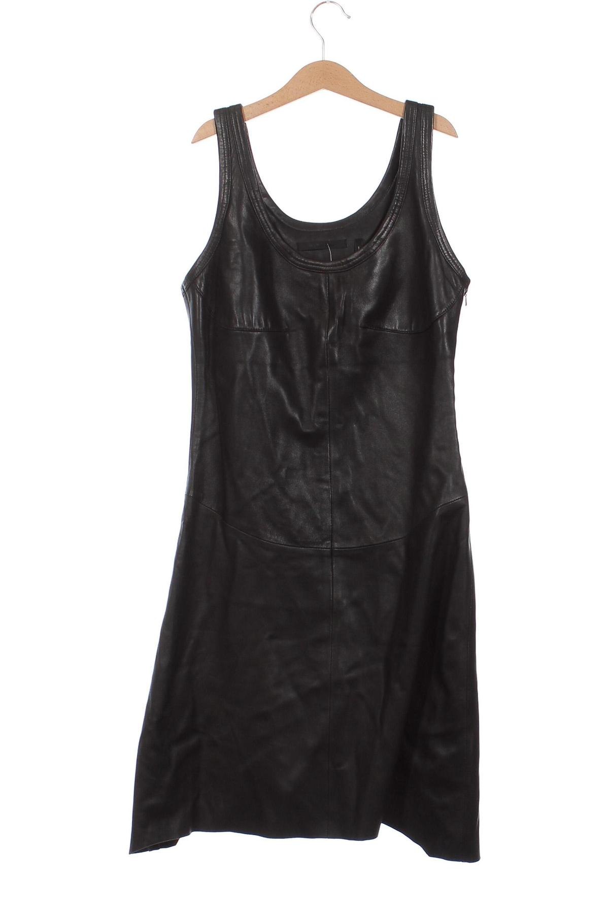 Кожена рокля Helmut Lang, Размер XS, Цвят Черен, Цена 252,85 лв.