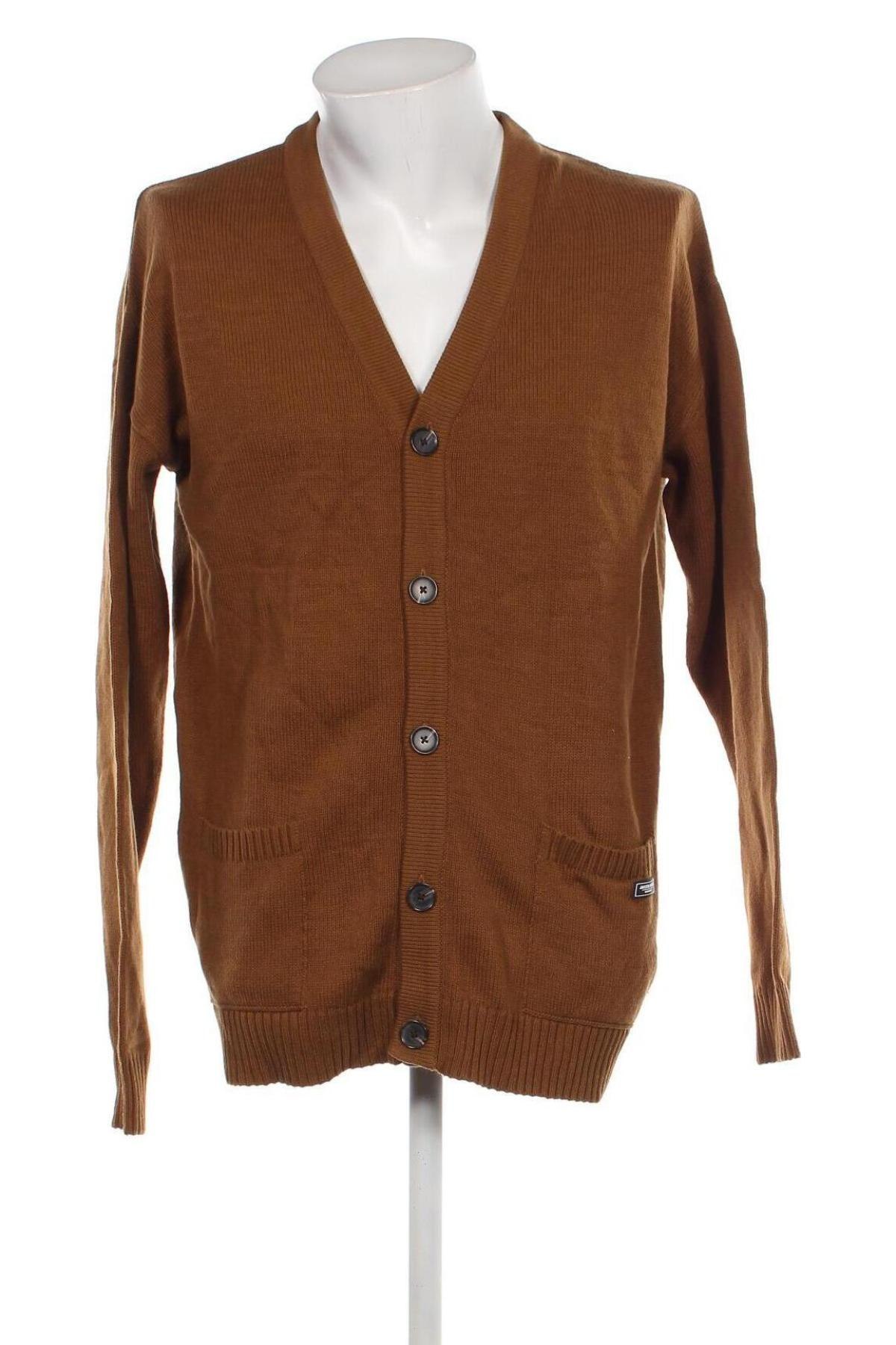 Jachetă tricotată de bărbați Originals By Jack & Jones, Mărime L, Culoare Maro, Preț 49,21 Lei