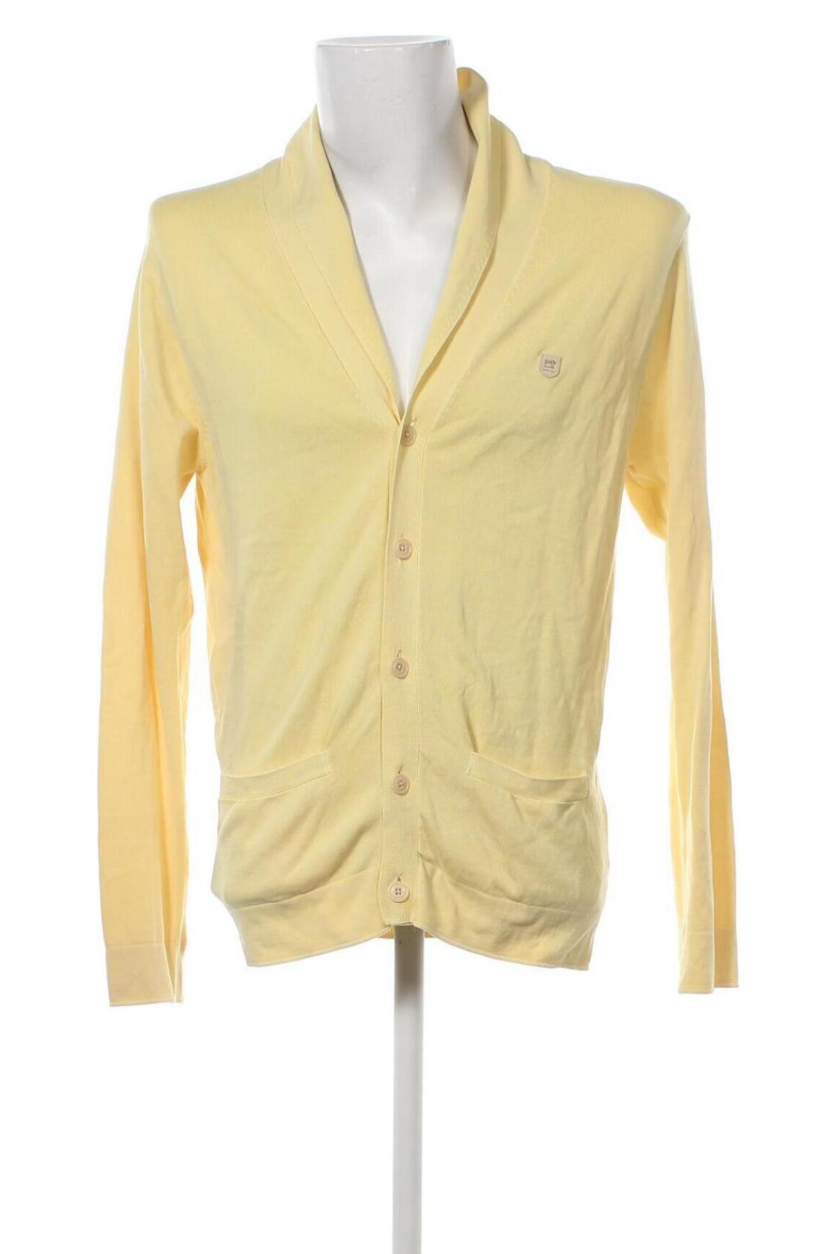 Jachetă tricotată de bărbați Scotch & Soda, Mărime L, Culoare Galben, Preț 183,42 Lei