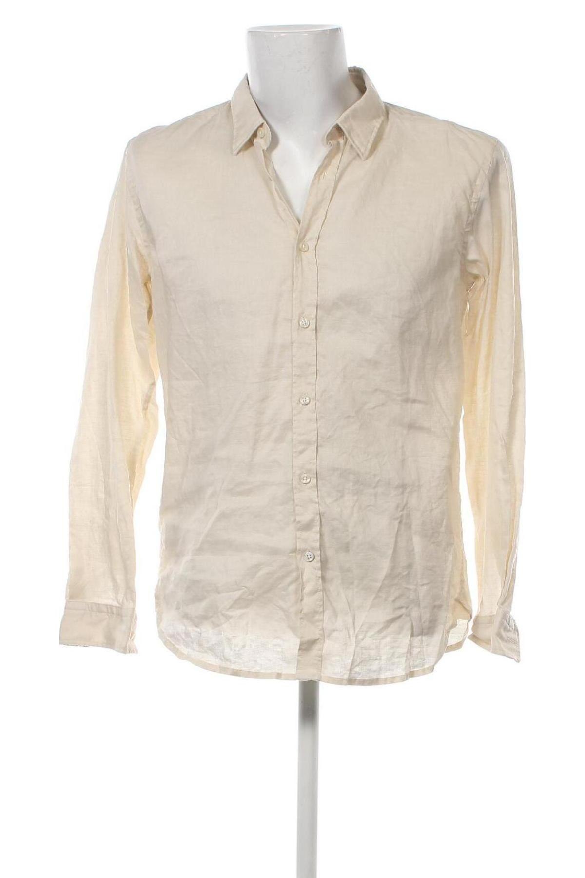 Ανδρικό πουκάμισο BOSS, Μέγεθος L, Χρώμα Εκρού, Τιμή 102,58 €