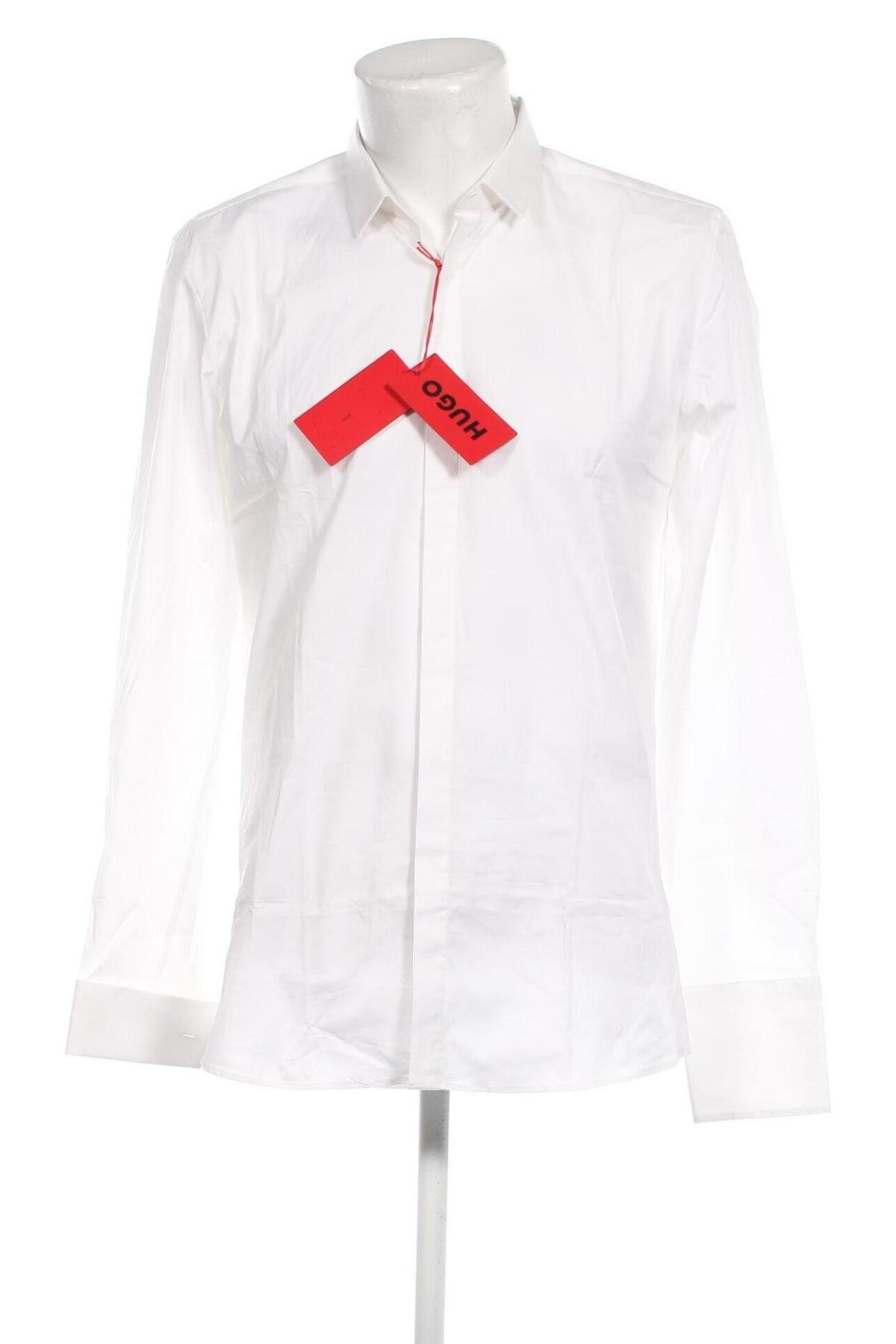 Ανδρικό πουκάμισο Hugo Boss, Μέγεθος L, Χρώμα Λευκό, Τιμή 97,45 €