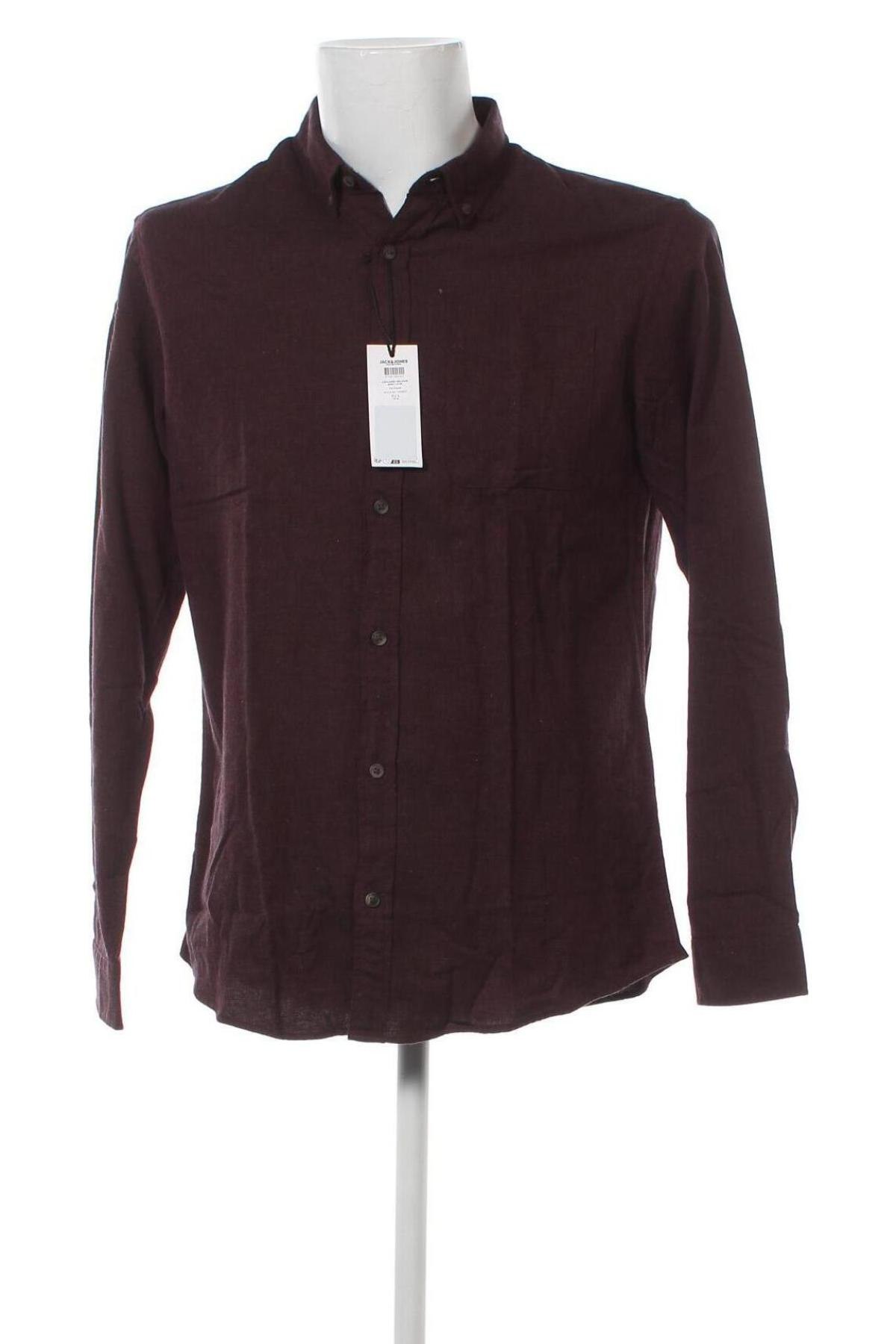 Ανδρικό πουκάμισο Jack & Jones, Μέγεθος L, Χρώμα Κόκκινο, Τιμή 11,57 €