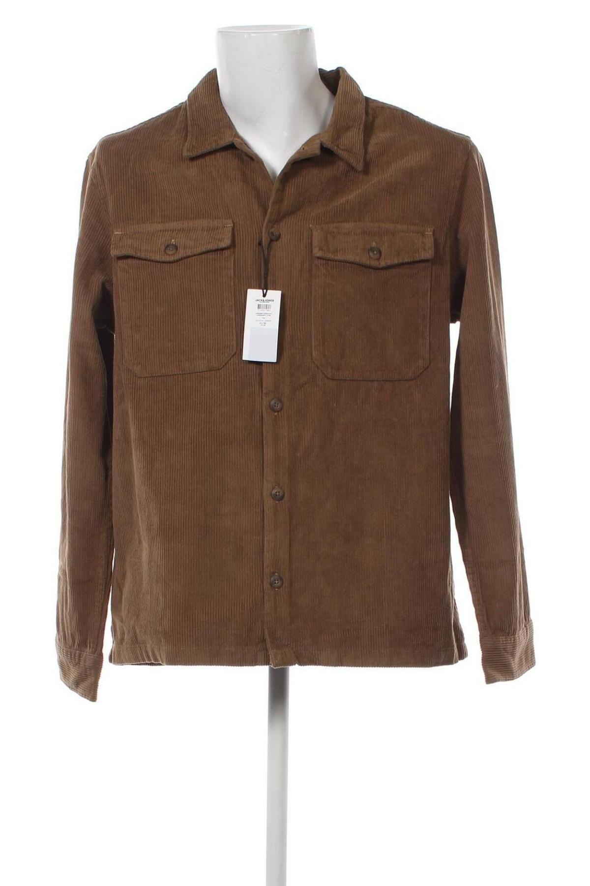Ανδρικό πουκάμισο Jack & Jones, Μέγεθος XL, Χρώμα Καφέ, Τιμή 17,88 €