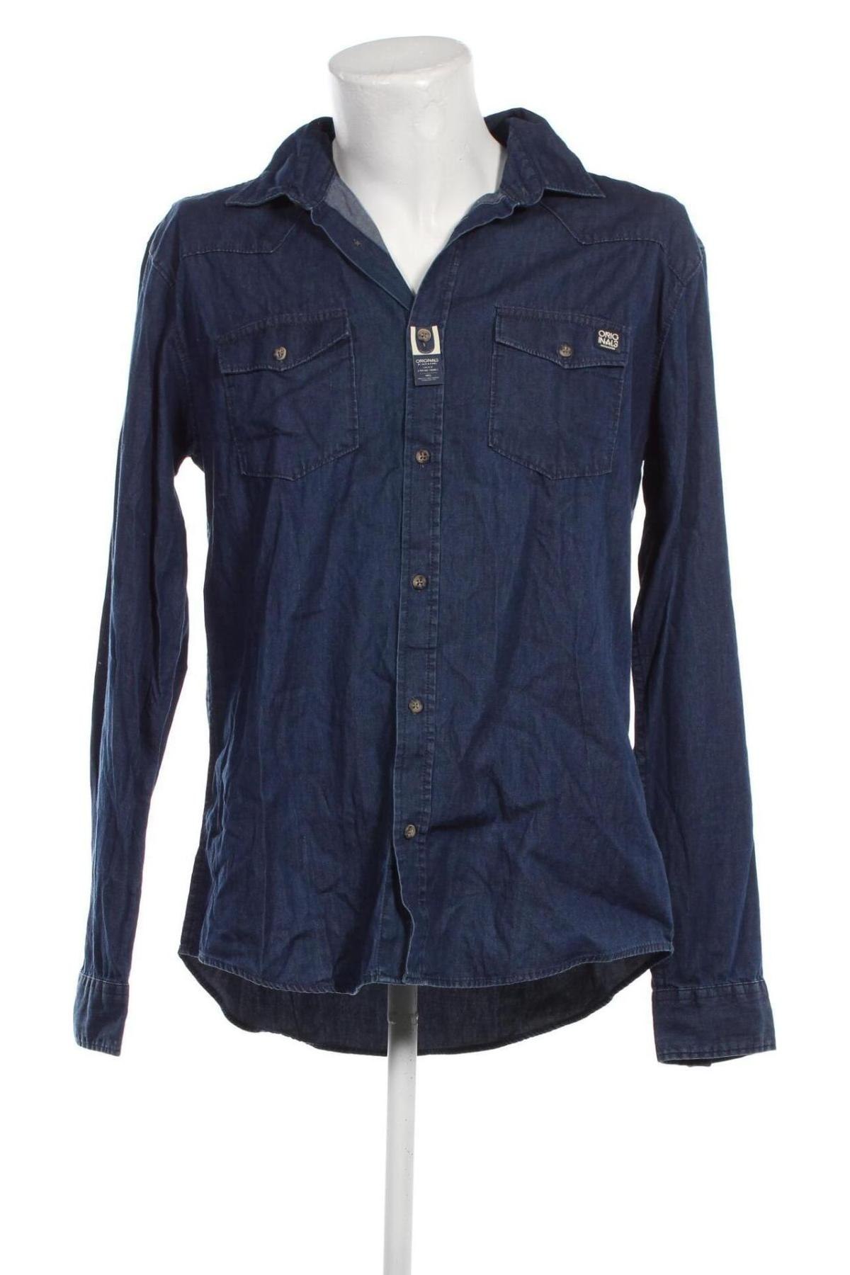 Herrenhemd Originals By Jack & Jones, Größe XL, Farbe Blau, Preis 35,05 €