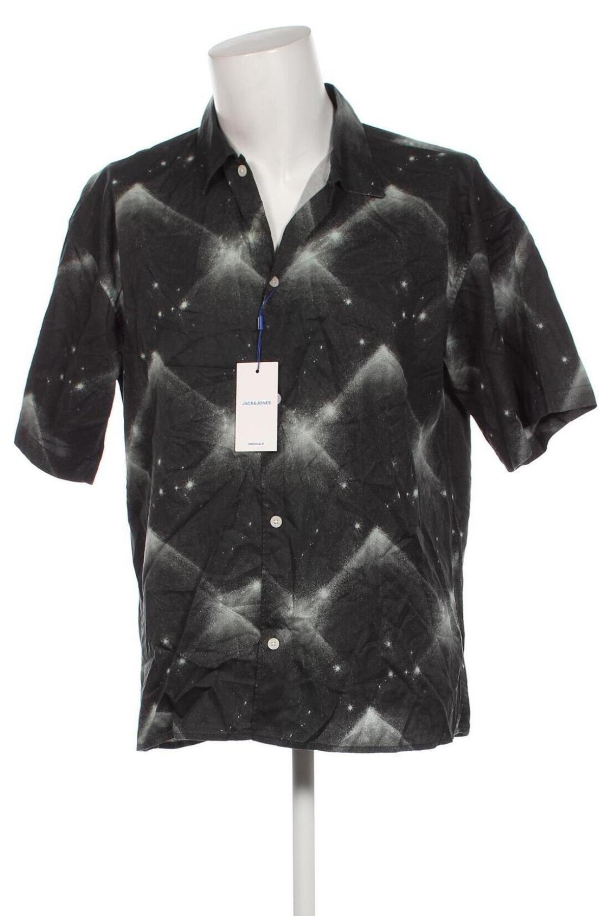 Herrenhemd Originals By Jack & Jones, Größe L, Farbe Grau, Preis 12,27 €