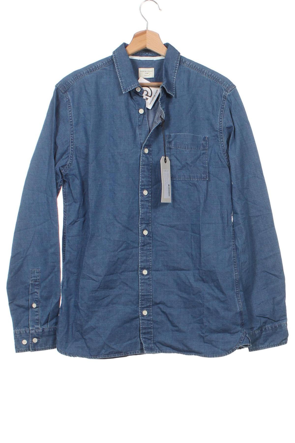 Ανδρικό πουκάμισο Selected Homme, Μέγεθος M, Χρώμα Μπλέ, Τιμή 22,83 €