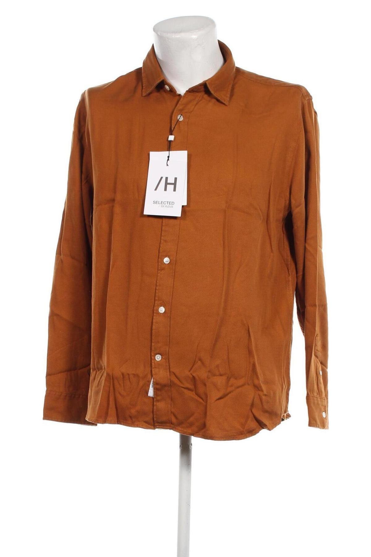 Herrenhemd Selected Homme, Größe L, Farbe Braun, Preis € 15,64
