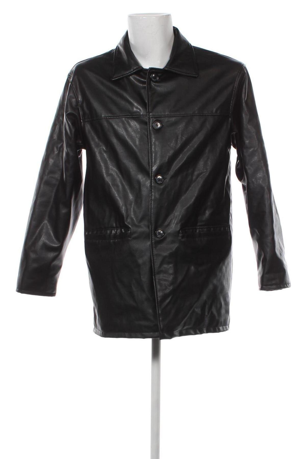 Ανδρικό δερμάτινο μπουφάν, Μέγεθος XL, Χρώμα Μαύρο, Τιμή 11,52 €