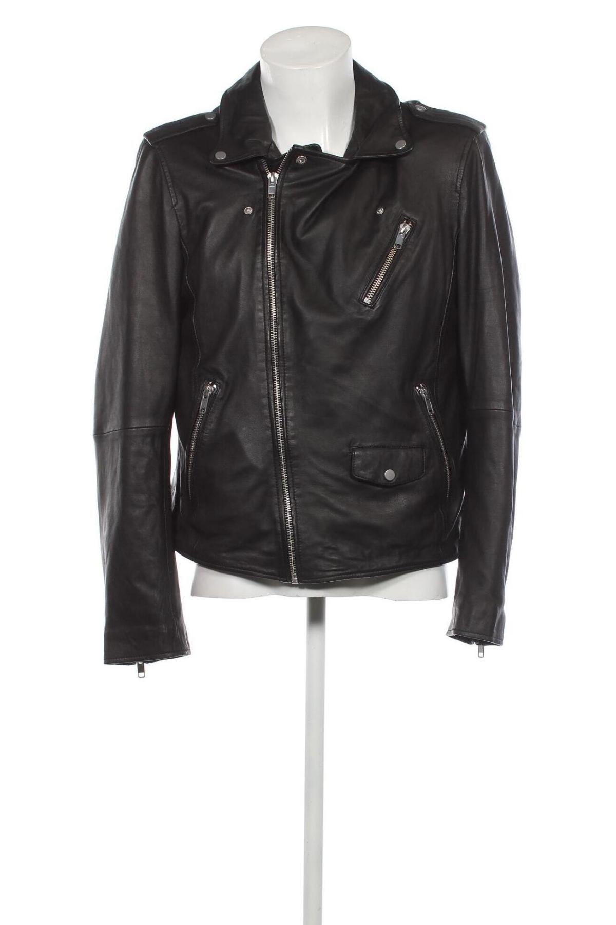Ανδρικό δερμάτινο μπουφάν SERGE PARIENTE, Μέγεθος XL, Χρώμα Μαύρο, Τιμή 50,03 €