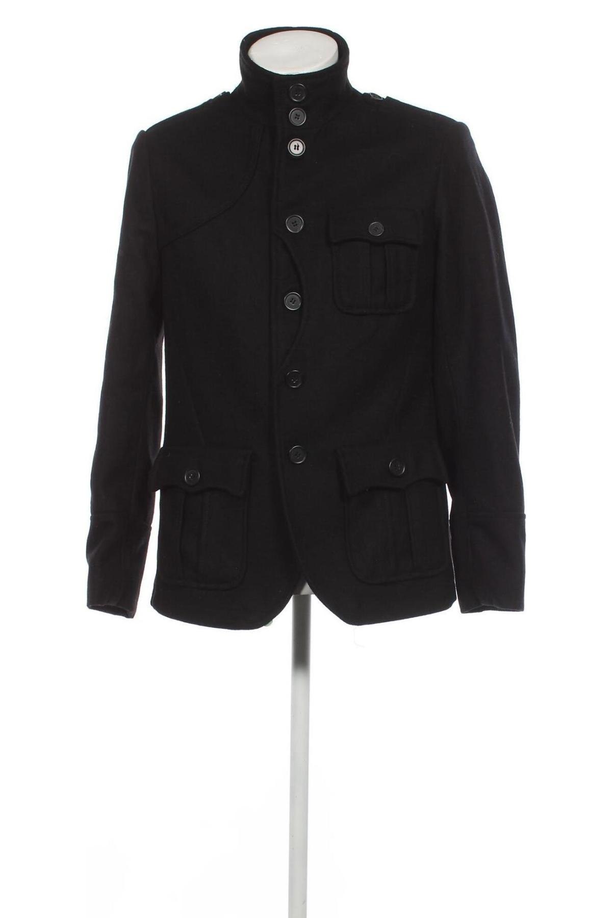 Мъжко палто H&M, Размер L, Цвят Черен, Цена 48,15 лв.
