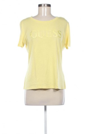 Γυναικείο t-shirt Guess, Μέγεθος L, Χρώμα Κίτρινο, Τιμή 16,37 €