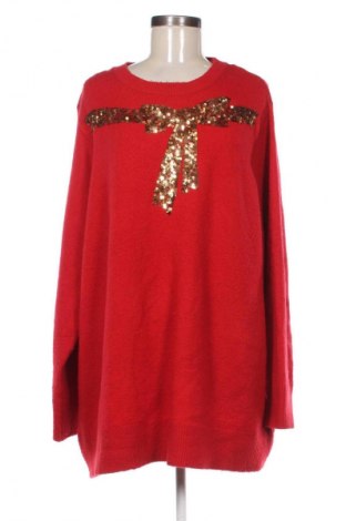 Női pulóver Ulla Popken, Méret 3XL, Szín Piros, Ár 8 637 Ft