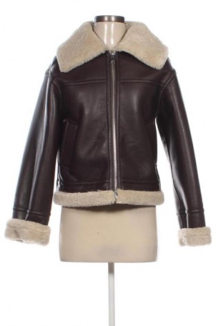 Γυναικείο δερμάτινο μπουφάν Mango, Μέγεθος XS, Χρώμα Καφέ, Τιμή 56,99 €