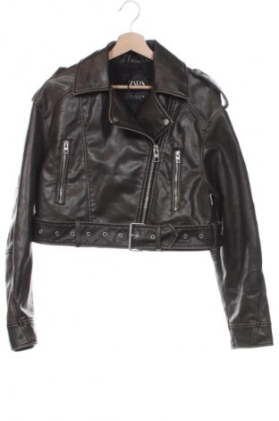 Γυναικείο δερμάτινο μπουφάν Zara, Μέγεθος XS, Χρώμα Πράσινο, Τιμή 21,99 €