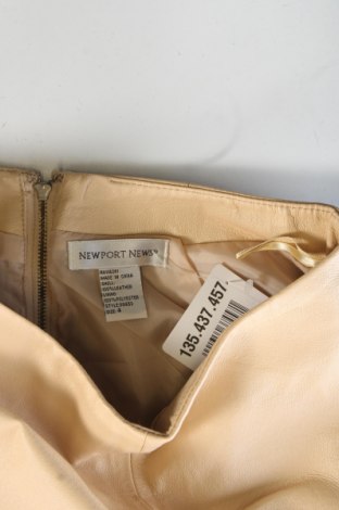 Fustă de piele Newport News, Mărime XS, Culoare Ecru, Preț 96,24 Lei