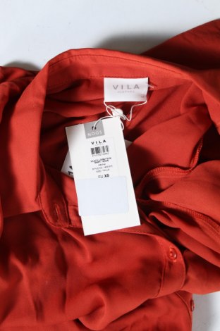 Γυναικείο πουκάμισο Vila, Μέγεθος XS, Χρώμα Καφέ, Πολυεστέρας, Τιμή 10,67 €