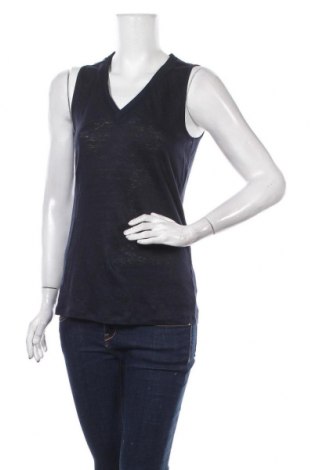 Γυναικείο αμάνικο μπλουζάκι Comma,, Μέγεθος S, Χρώμα Μπλέ, Λινό, Τιμή 21,94 €