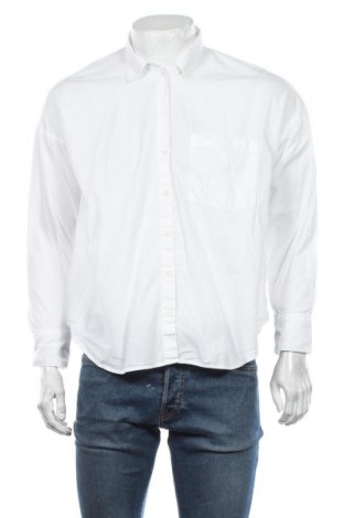 Мъжка риза H&M Divided, Размер M, Цвят Бял, Памук, Цена 6,50 лв.