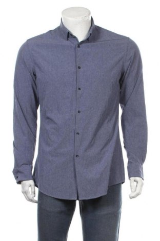 Ανδρικό πουκάμισο Zara, Μέγεθος L, Χρώμα Μπλέ, 93% πολυεστέρας, 7% ελαστάνη, Τιμή 11,40 €