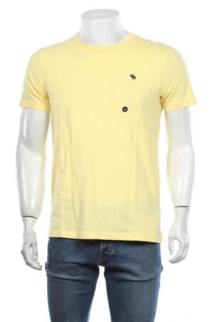 Tricou de bărbați Abercrombie & Fitch, Mărime M, Culoare Galben, Bumbac, Preț 63,55 Lei