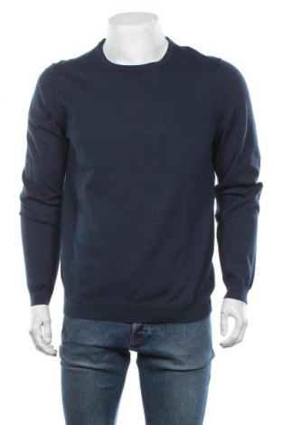 Ανδρικό πουλόβερ BOSS, Μέγεθος L, Χρώμα Μπλέ, Βαμβάκι, Τιμή 54,43 €