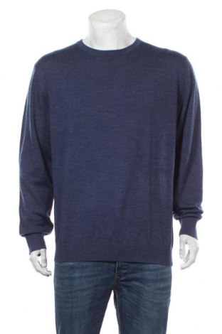 Мъжки пуловер Bruun & Stengade, Размер XXL, Цвят Син, 50% вълна, 50% акрил, Цена 89,40 лв.