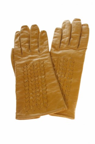 Ръкавици, Цвят Жълт, Естествена кожа, Цена 25,20 лв.