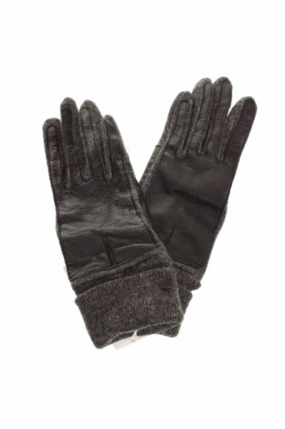 Rękawiczki Esprit, Kolor Szary, 77% wełna, 23% poliamid, skóra naturalna, Cena 128,38 zł