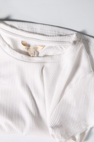 Γυναικεία μπλούζα Review, Μέγεθος XS, Χρώμα Λευκό, 48% βαμβάκι, 48% πολυεστέρας, 4% ελαστάνη, Τιμή 10,82 €