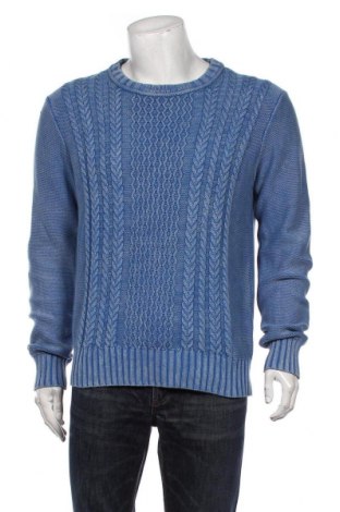 Мъжки пуловер H&M L.O.G.G., Размер L, Цвят Син, Памук, Цена 28,80 лв.