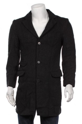 Мъжко палто Zara Man, Размер M, Цвят Сив, 80% вълна, 20% полиамид, Цена 63,00 лв.