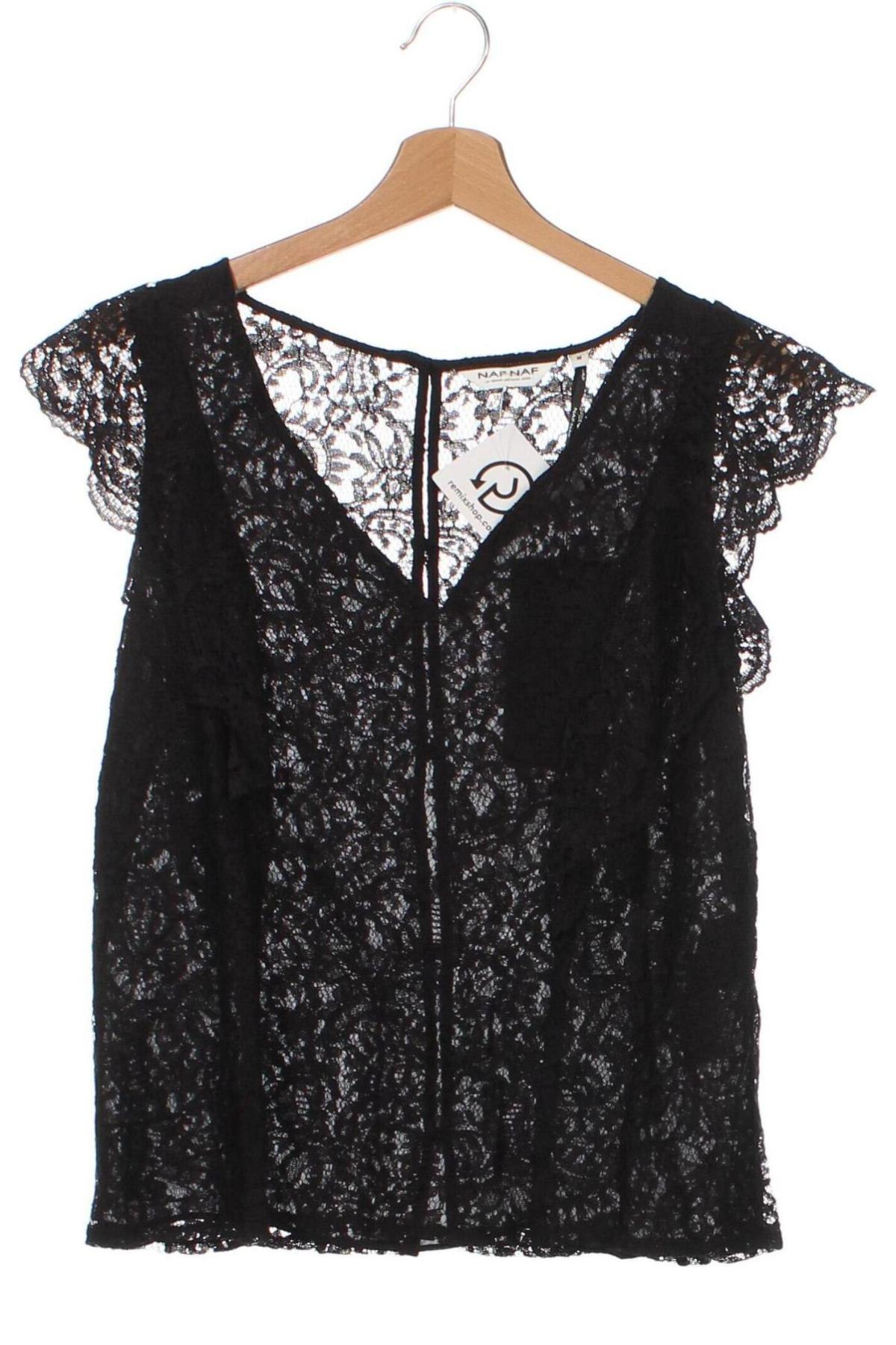 Γυναικεία μπλούζα Naf Naf, Μέγεθος M, Χρώμα Μαύρο, Πολυαμίδη, Τιμή 37,11 €