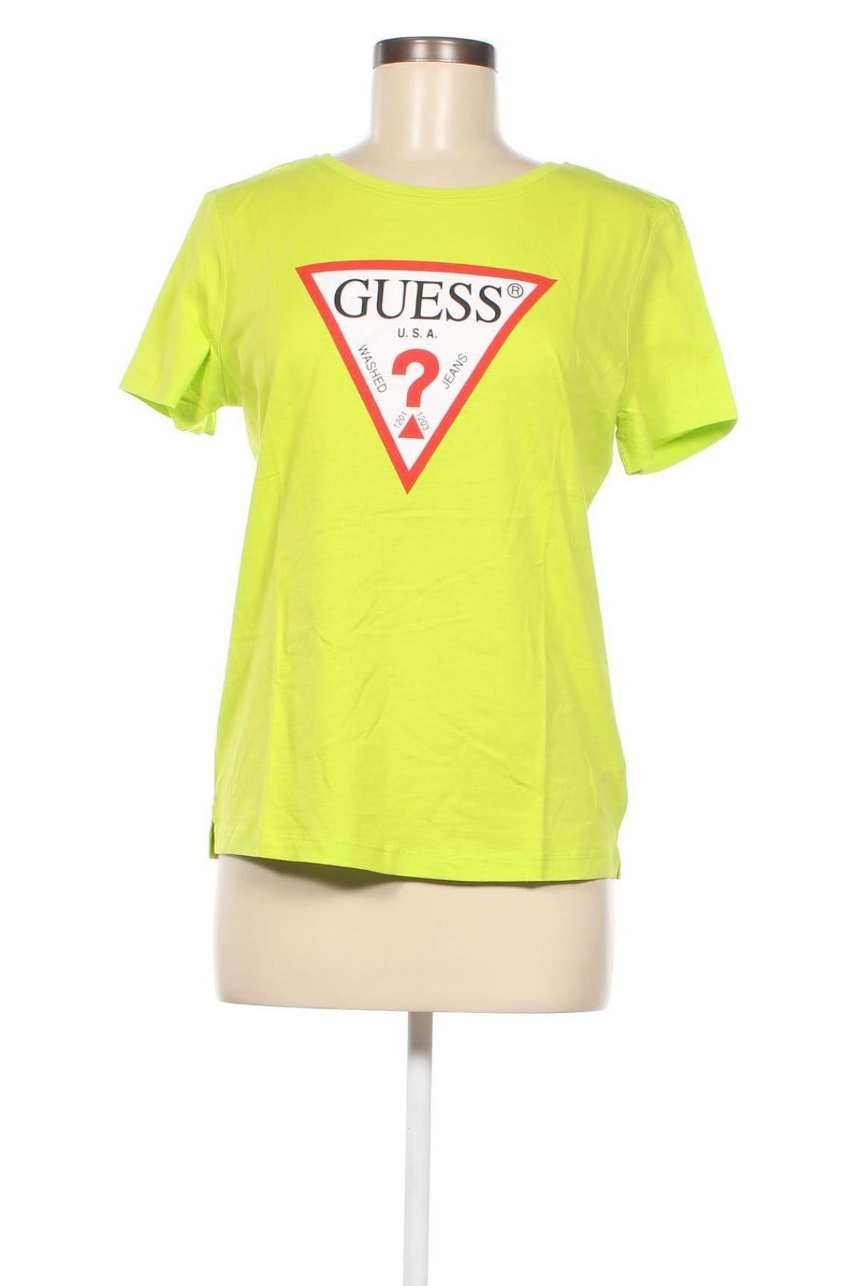 Дамска тениска Guess, Размер L, Цвят Зелен, Памук, Цена 89,00 лв.
