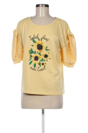 Γυναικεία μπλούζα Naf Naf, Μέγεθος XL, Χρώμα Κίτρινο, Τιμή 13,36 €