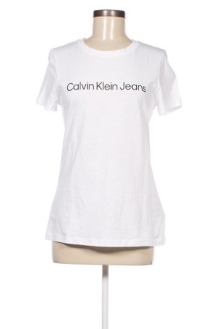 Γυναικείο t-shirt Calvin Klein Jeans, Μέγεθος L, Χρώμα Λευκό, Τιμή 27,84 €