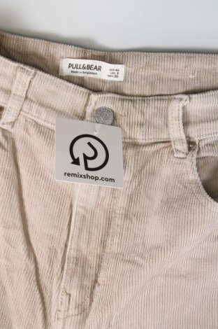 Pantaloni de velvet de femei Pull&Bear, Mărime M, Culoare Bej, Preț 18,12 Lei