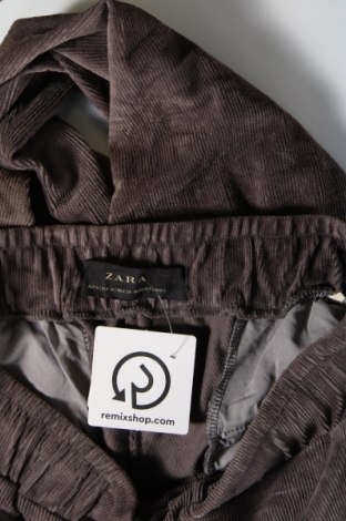 Pantaloni de velvet de femei Zara, Mărime M, Culoare Gri, Preț 19,08 Lei