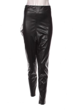 Дамски кожен панталон H&M, Размер XXL, Цвят Черен, Цена 29,00 лв.