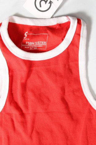 Γυναικείο αμάνικο μπλουζάκι FSBN Sister, Μέγεθος S, Χρώμα Κόκκινο, Τιμή 3,86 €