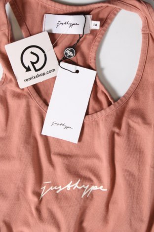 Γυναικείο αμάνικο μπλουζάκι Just Hype, Μέγεθος L, Χρώμα Σάπιο μήλο, Τιμή 2,69 €