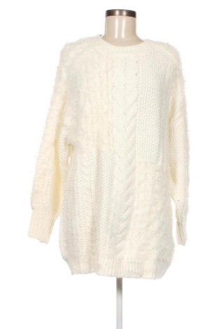 Дамски пуловер Bershka, Размер L, Цвят Бял, Цена 13,05 лв.
