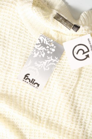 Дамски пуловер Folia, Размер L, Цвят Бял, Цена 35,55 лв.