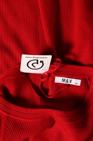 Дамски пуловер M&V, Размер S, Цвят Червен, Цена 8,70 лв.