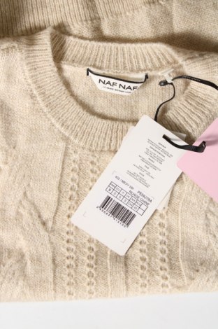 Дамски пуловер Naf Naf, Размер S, Цвят Екрю, Цена 44,37 лв.